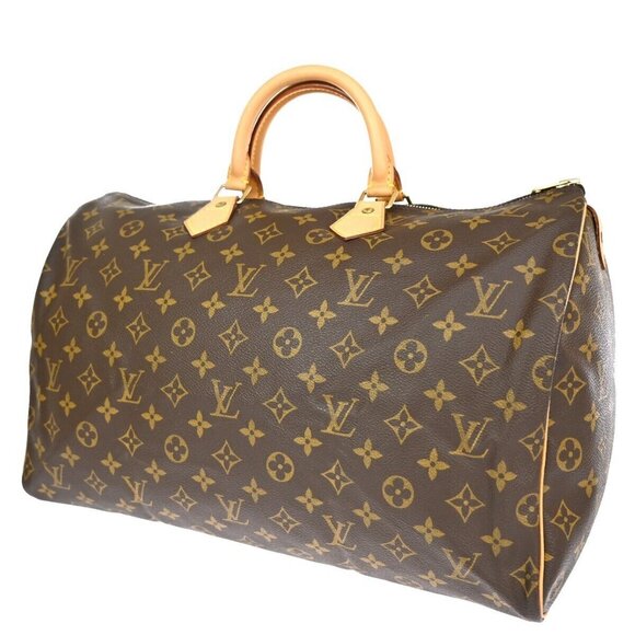 LOUIS VUITTON Speedy 40 Travel Hand Bag Monogram Leather Brown - Picture 1 of 16